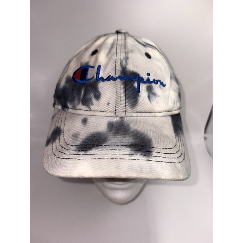 Champion Black & White Charcoal Gray Tie Dye Adjustable Strap Unisex Hat Cap